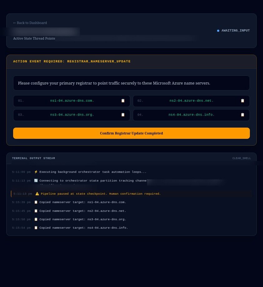 DNS nameserver configuration step